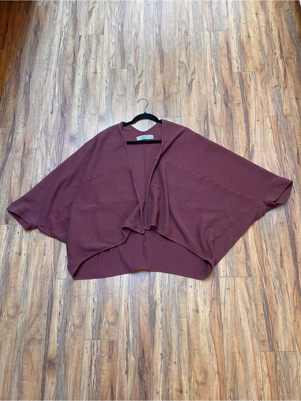 Free People FP Beach Ribbed Cocoon Cardigan Burgundy Size XS/S